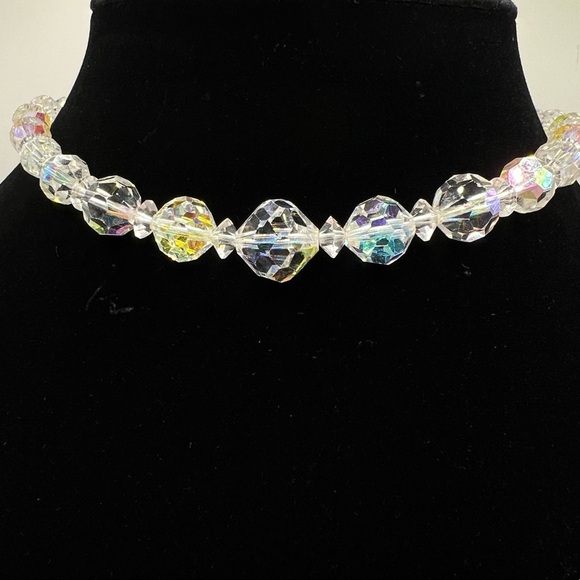 Laguna Vintage AB Aurora Borealis Crystal Graduated Beaded Necklace and Earrings - Picture 2 of 7
